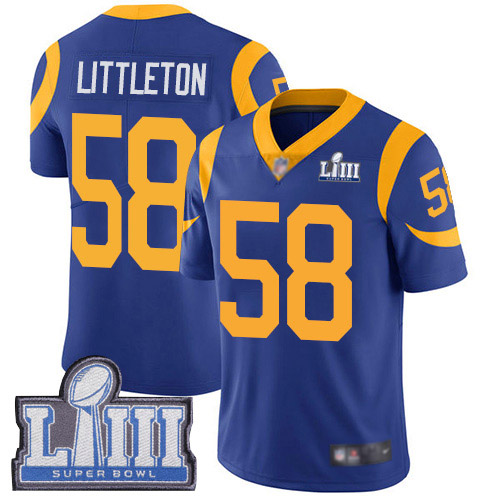 Los Angeles Rams Limited Royal Blue Men Cory Littleton Alternate Jersey NFL Football #58 Super Bowl LIII Bound Vapor Untouchable->los angeles rams->NFL Jersey